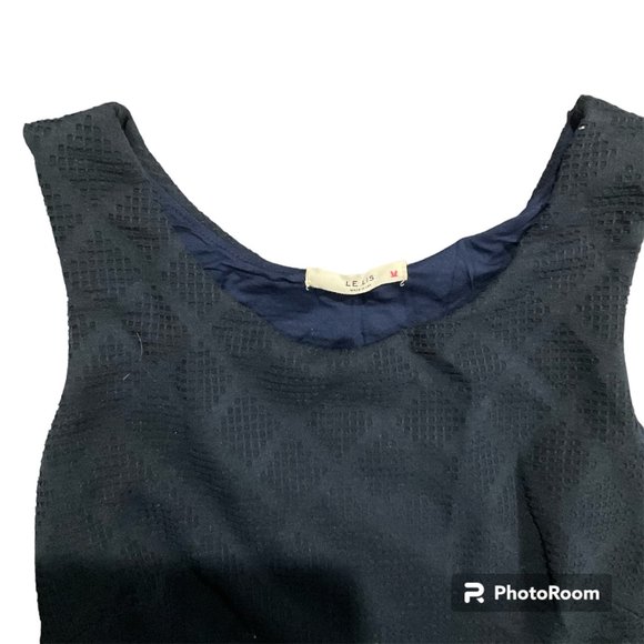 Le Lis Navy A-Line Textured Dress- Medium - Picture 3 of 4